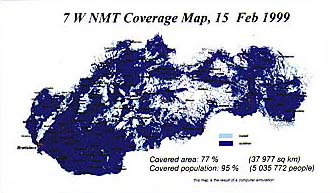 Mapa pokryt NMT